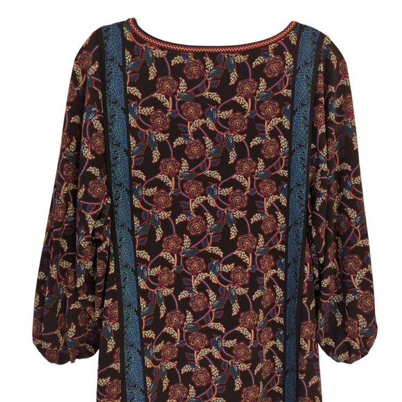 Max Studio Floral Pullover Shift Dress Size Small 3/4" Balloon Sleeves‎ - Picture 7 of 14